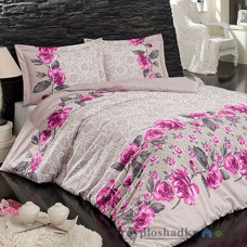 Комплект постельного белья Arya Ранфорс в коробке 200х230 см, Rose (1 пододеяльник, 1 простынь, 2 наволочки), хлопок, рисунок-цветы, бежевый