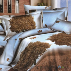 Комплект постельного белья Arya Сатин Печатное 160х220 см, Allbero (1 пододеяльник, 1 простынь, 2 наволочки), хлопок, рисунок-деревья, коричневый