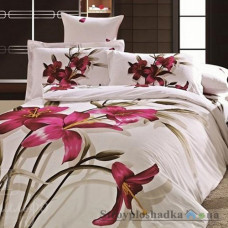 Комплект постельного белья Arya Сатин Печатное 160х220 см, Benigna (1 пододеяльник, 1 простынь, 2 наволочки), хлопок, рисунок-цветы, белый 