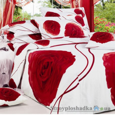 Комплект постельного белья Arya Сатин Печатное 160х220 см, Bianca (1 пододеяльник, 1 простынь, 2 наволочки), хлопок, рисунок цветы-розы, белый