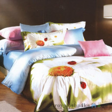 Комплект постельного белья Arya Сатин Печатное 160х220 см, Samanta (1 пододеяльник, 1 простынь, 2 наволочки), хлопок, рисунок цветы-ромашки, многоцветный