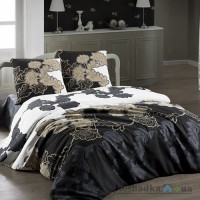 Комплект постельного белья Arya Ранфорс Floblack 160х230 (пододеяльник, простынь, наволочка), хлопок, черный