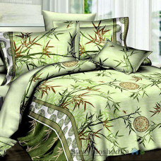 Комплект постельного белья Arya Бамбук Line Patten 200х220 см (пододеяльник, простынь, четыре наволочки), сатин, зеленый