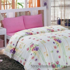 Комплект постельного белья Classi 145х210 см, Eva Buket (1 пододеяльник, 1 простынь, 2 наволочки), хлопок, рисунок-цветы, розовый