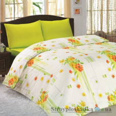 Комплект постельного белья Classi 145х210 см, Eva Buket (1 пододеяльник, 1 простынь, 2 наволочки), хлопок, рисунок-цветы, зеленый