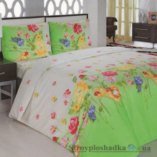 Комплект постельного белья Classi 145х210 см, Gardenia (1 пододеяльник, 1 простынь, 2 наволочки), хлопок, рисунок-цветы, зеленый