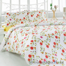 Комплект постельного белья Classi 145х210 см, Grazia (1 пододеяльник, 1 простынь, 2 наволочки), хлопок, рисунок-цветы, бордовый