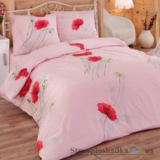 Комплект постельного белья Classi 145х210 см, Laska (1 пододеяльник, 1 простынь, 2 наволочки), хлопок, рисунок-цветы, розовый