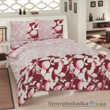 Комплект постельного белья Classi 145х210 см, Sofia (1 пододеяльник, 1 простынь, 2 наволочки), хлопок, рисунок-листья, красный