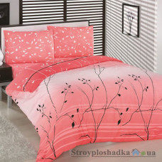 Комплект постельного белья Classi 145х210 см, Violet (1 пододеяльник, 1 простынь, 2 наволочки), хлопок, рисунок-листья, красный