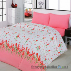 Комплект постельного белья Classi 145х210 см, Yasmin (1 пододеяльник, 1 простынь, 2 наволочки), хлопок, рисунок-цветы, красный