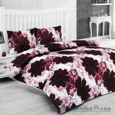 Комплект постельного белья Classi 160х210 см, Seher (1 пододеяльник, 1 простынь, 2 наволочки), хлопок, рисунок-цветы, бордовый