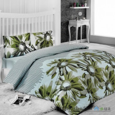 Комплект постельного белья Classi 160х210 см, Sena (1 пододеяльник, 1 простынь, 2 наволочки), хлопок, рисунок-цветы, зеленый