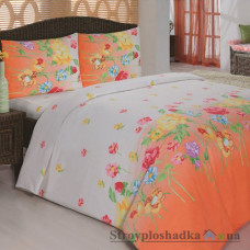 Комплект постельного белья Classi 160х215 см, Gardenia (1 пододеяльник, 1 простынь, 2 наволочки), хлопок, рисунок-цветы, оранжевый