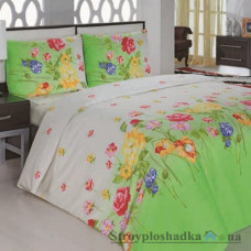 Комплект постельного белья Classi 160х215 см, Gardenia (1 пододеяльник, 1 простынь, 2 наволочки), хлопок, рисунок-цветы, зеленый