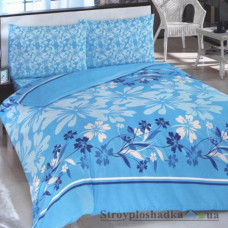 Комплект постельного белья Classi 160х215 см, Scarlet (1 пододеяльник, 1 простынь, 2 наволочки), хлопок, рисунок-цветы, голубой