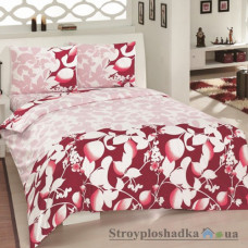 Комплект постельного белья Classi 160х215 см, Sofia (1 пододеяльник, 1 простынь, 2 наволочки), хлопок, рисунок-листья, красный