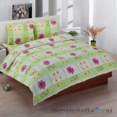 Комплект постельного белья Classi 175х210 см, Carlino (1 пододеяльник, 1 простынь, 2 наволочки), хлопок, рисунок-цветы, зеленый