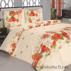 Комплект постельного белья Classi 175х210 см, Flora (1 пододеяльник, 1 простынь, 2 наволочки), хлопок, рисунок-цветы, оранжевый
