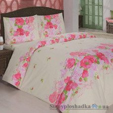 Комплект постельного белья Classi 175х210 см, Flora (1 пододеяльник, 1 простынь, 2 наволочки), хлопок, рисунок-цветы, розовый