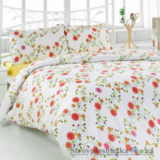 Комплект постельного белья Classi 175х210 см, Grazia (1 пододеяльник, 1 простынь, 2 наволочки), хлопок, рисунок-цветы, бордовый