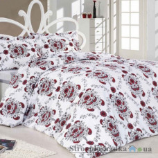 Комплект постельного белья Classi 175х210 см, Senelde Sude (1 пододеяльник, 1 простынь, 2 наволочки), хлопок, рисунок-цветы, красный