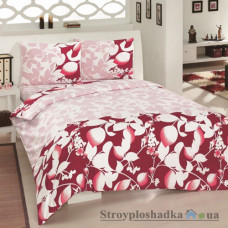 Комплект постельного белья Classi 175х210 см, Sofia (1 пододеяльник, 1 простынь, 2 наволочки), хлопок, рисунок-листья, красный