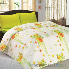 Комплект постельного белья Classi Бязь 160х215 см, Eva Buket (пододеяльник, простынь, 2 наволочки), хлопок, рисунок-цветы, зеленый
