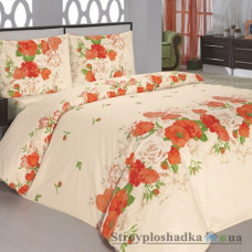 Комплект постельного белья Classi Бязь 160х215 см, Flora (пододеяльник, простынь, 2 наволочки), хлопок, рисунок-цветы, оранжевый