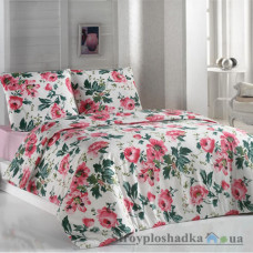 Комплект постельного белья Classi Бязь 160х215 см, Roseli (пододеяльник, простынь, 2 наволочки), хлопок, рисунок-цветы, белый