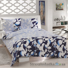 Комплект постельного белья Classi Бязь 160х215 см, Sofia (пододеяльник, простынь, 2 наволочки) хлопок, рисунок-цветы, голубой