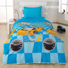 Комплект постельного белья Classi 160х215 см, Stansie (пододеяльник, простынь, 2 наволочки), бязь, рисунок-машина, голубой