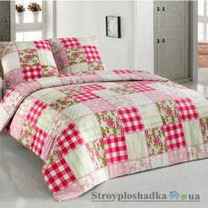 Комплект постельного белья Classi Бязь 160х215 см, Tascano (пододеяльник, простынь, 2 наволочки) хлопок, рисунок-квадраты, розовый