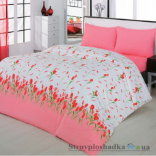 Комплект постельного белья Classi Бязь 160х215 см, Yasmin (пододеяльник, простынь, 2 наволочки), хлопок, рисунок-цветы, розовый