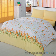 Комплект постельного белья Classi Бязь 160х215 см, Yasmin (пододеяльник, простынь, 2 наволочки), хлопок, рисунок-цветы, желтый