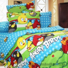 Комплект постільної білизни TM Krispol Angry Birds, 150х220 см, (підковдра, простирадло, 2 наволочки), бавовна 3698