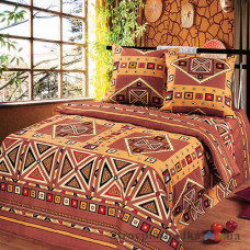 Комплект постельного белья Miratex Top Dreams Cotton Африка, 150х220 см, (пододеяльник, простынь, 2 наволочки), коричневый, узоры