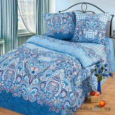 Комплект постільної білизни Miratex Top Dreams Cotton Індиго, 150х220 см, (підковдра, простирадло, 2 наволочки), синій, візерунки