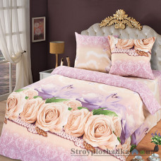 Комплект постельного белья Miratex Top Dreams Cotton Лебединая песня, 220х240 см, (2 пододеяльника, простынь, 2 наволочки), розовый, цветы