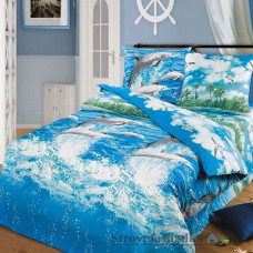 Комплект постельного белья Miratex Top Dreams Cotton Морской бриз, 220х240 см, (2 пододеяльника, простынь, 2 наволочки), голубой, животные
