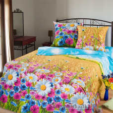 Комплект постельного белья Miratex Top Dreams Cotton Пшеничное поле, 220х240 см, (2 пододеяльника, простынь, 2 наволочки), цветной, цветы