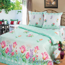 Комплект постельного белья Miratex Top Dreams Cotton Свежесть, 220х240 см, (2 пододеяльника, простынь, 2 наволочки), бирюзовый, цветы