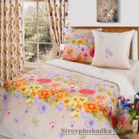 Комплект постільної білизни Miratex Top Dreams Cotton Квіткове панно, 150х220 см, (підковдра, простирадло, 2 наволочки), бежевий, квіти