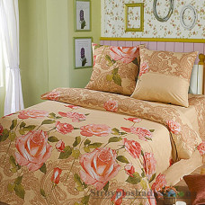 Комплект постельного белья Miratex Top Dreams Cotton Золотая роза, 220х240 см, (2 пододеяльника, простынь, 2 наволочки), золотой, цветы