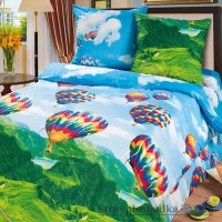 Комплект постільної білизни Miratex Top Dreams Cotton Парад повітряних куль, 150х220 см, (підковдра, простирадло, 2 наволочки), блакитний, повітряні кулі