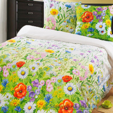 Комплект постільної білизни Miratex Top Dreams Cotton Квітковий рай, 180х220 см, (підковдра, простирадло, 2 наволочки), зелений, квіти