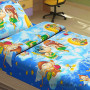 Комплект постельного белья Miratex Top Dreams Kidsdream Амуры, 150х210 см, (пододеяльник, простынь, 1 наволочка), голубой, амурчики