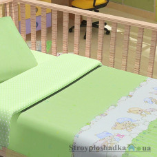 Комплект постільної білизни Miratex Top Dreams Kidsdream Baby bear, 110х150 см, (підковдра, простирадло, 1 наволочка), зелений, ведмедики