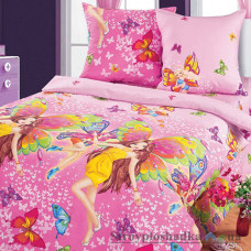 Комплект постільної білизни Miratex Top Dreams Kidsdream Феї красуні, 160х220 см, (підковдра, простирадло, 1 наволочка), рожевий, феї