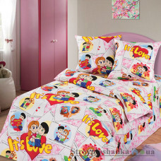 Комплект постільної білизни Miratex Top Dreams Kidsdream Its Love, 110х150 см, (підковдра, простирадло, 1 наволочка), кольоровий, абстракція